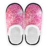 Dussdil Pink Silver Sparkling Leopard Spa Slippers Cheetah Womens Mens Slippers Home Spa Slippers Memory Foam Closed Toe Slipper Non Slip for House Hotel Bedroom Travel Shoes M view 1