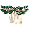 BETITETO Bridal Hair Comb Emerald Green Crystal Wedding Hair Piece Pin Accessories for Women Girls Party (Green) view 4