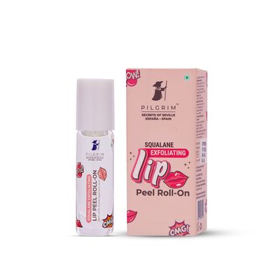 Pilgrim Squalane Exfoliating Lip Peel Roll-On | Hydrating Lip Peel Formula with Hyaluronic Acid | Removes Dry & Flaky Skin | Provide Soft, Glossy & Kissable Lips | 0.20 Fl Oz/6ml