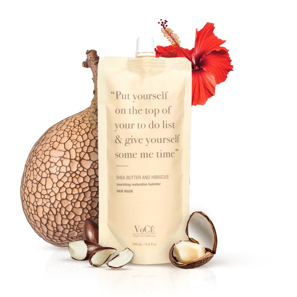 VoC Haircare  Natural Shea Butter & Hibiscus Moisture Hair Mask | Conditioning, Hydrating, Restorative Treatment for Dry Damaged Hair | Non-Toxic, Cruelty-Free, Vegan Haircare (6.8 oz | 200 ml)