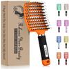 KTKUDY Detangling Brush Boar Bristles Hair Brush Make Hair Shiny & Healthier Curved and Vented Detangler Brush for Women Men Kids Wet and Dry Hair (Orange) view 1