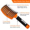 KTKUDY Detangling Brush Boar Bristles Hair Brush Make Hair Shiny & Healthier Curved and Vented Detangler Brush for Women Men Kids Wet and Dry Hair (Orange) view 2