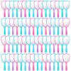 60 Pcs 7.09 x 3.14 Inch Hand Handheld Mirror with Handle Plastic Compact Travel Makeup Cosmetic Mirror Small Personal Portable Hand Held Mirror for Home Vanity Camping (Green, Pink, Blue, Purple) view 1