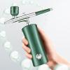 RANMO Spray Airbrush Set,Portable Facial Makeup Airbrush,Mini Airbrush Kit Handheld Spray Airbrush Set for Barber, Nail Art, Makeup, Model Painting, Deep Skin Care with 2 Capacity Cups,Green view 1