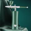 RANMO Spray Airbrush Set,Portable Facial Makeup Airbrush,Mini Airbrush Kit Handheld Spray Airbrush Set for Barber, Nail Art, Makeup, Model Painting, Deep Skin Care with 2 Capacity Cups,Green view 2
