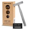 Parker 78R Double Edge Safety Razor with 5 Safety Razor Blades, Women & Mens Safety Shaving Razor, Reusable Razor, Plastic Free  CHROME view 1