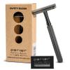 Parker 78R Double Edge Safety Razor with 5 Safety Razor Blades, Women & Mens Safety Shaving, Reusable, Plastic-Free  Graphite view 1