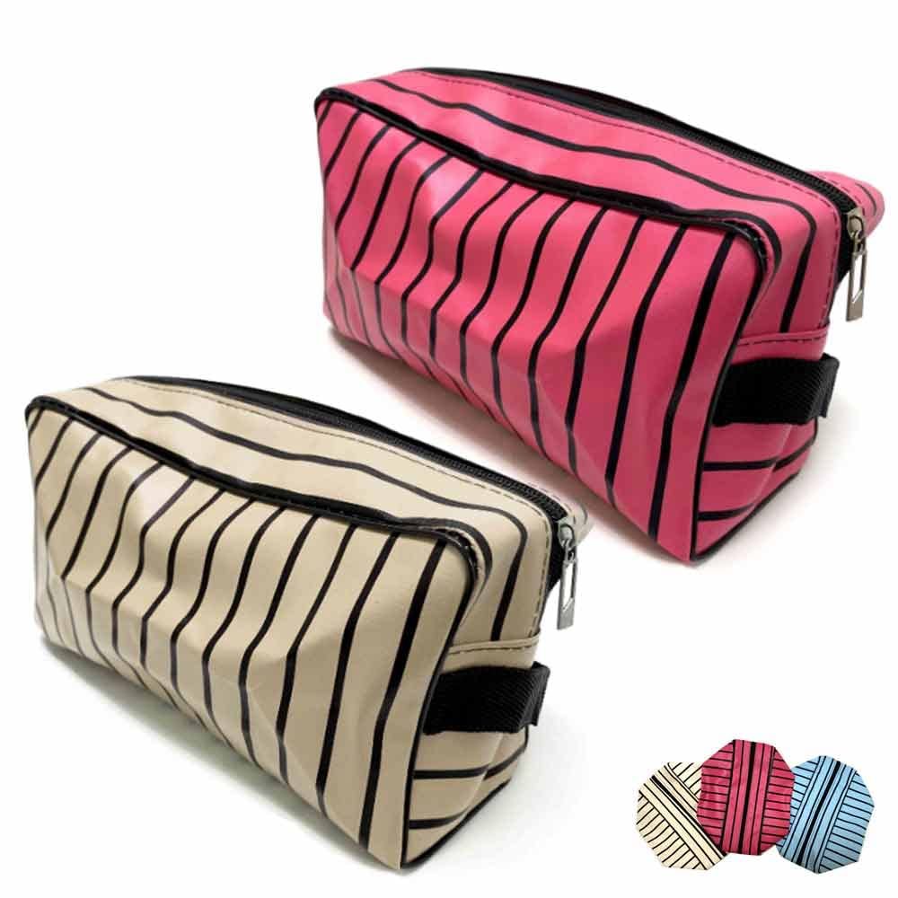 2 Cosmetic Bag Women Makeup Pouch Travel Toiletry Stripe Organizer Storage Girls Makeup Bag Large Beauty Cosmetic Case Toiletry Bag Girls Handbag Purses Organizer Travel Carry on 2 Pack