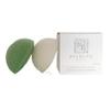 Gentle Exfoliating Sponge | Refresh Beauty Products | Konjac Face Scrubber | Dead Skin Remover | Soft and Effective | 2 Piece Set, White, Green view 1
