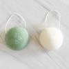 Gentle Exfoliating Sponge | Refresh Beauty Products | Konjac Face Scrubber | Dead Skin Remover | Soft and Effective | 2 Piece Set, White, Green view 3