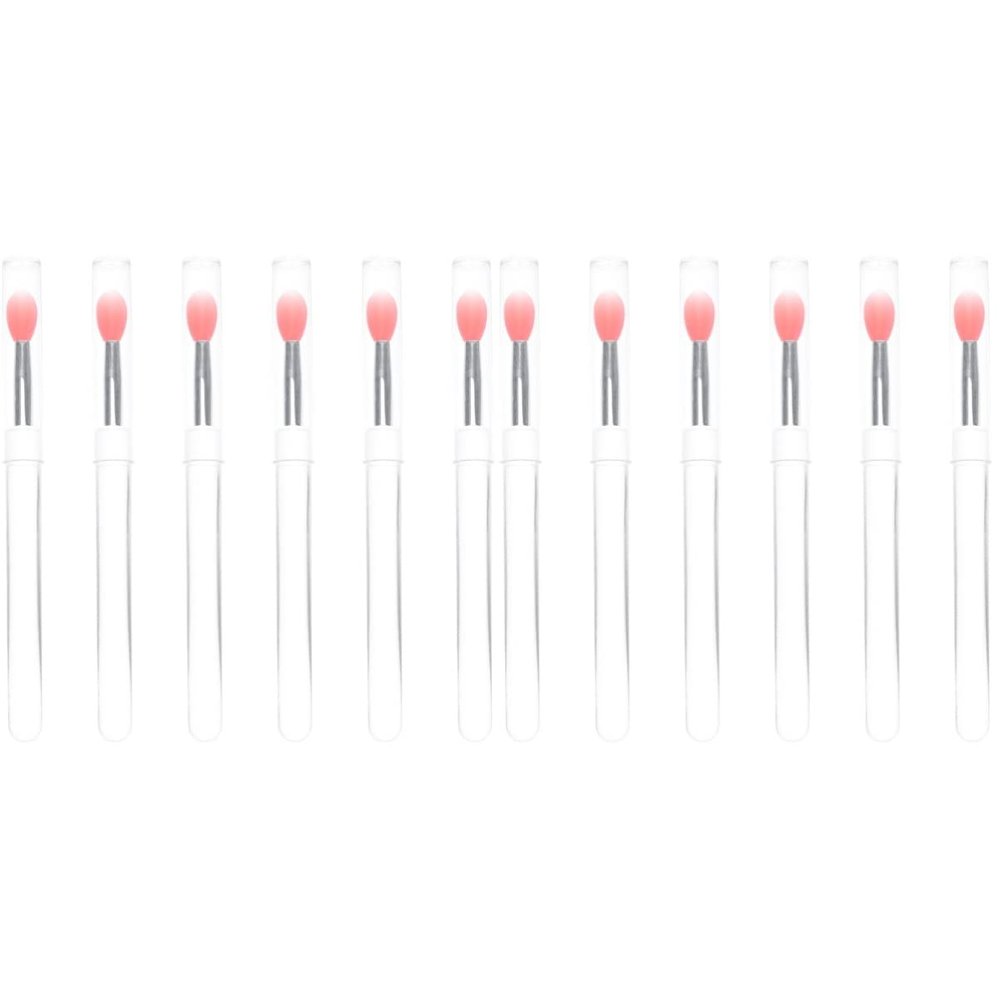 FRCOLOR 12pcs Portable Silicone Lip and Eye Makeup Applicators Lip Brush Mask and Eyeshadow Applicator for Precise Application and Easy Carrying