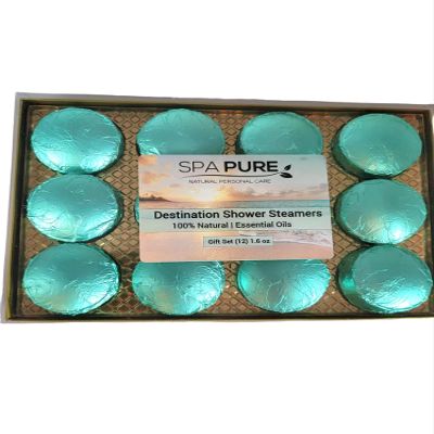 Spa Pure Aromatherapy Shower Bombs: Destination Shower Steamers, Rejuvenating New Scents, Tablets, Bomb, Bath Melts for Women, Men, All Natural (12 Count) Pack of 1 20.0 ounces