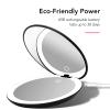 Fancii Taylor LED Lighted Travel Makeup Mirror, Rechargeable with 10x/1x Magnifying & 3 Light Settings - Compact, Portable, Large 5 Wide Hand Mirror for Handbag and Purses (Black) view 4