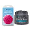 M3 Naturals Charcoal Exfoliating Body Scrub and Silicon Brush Bundle view 1