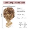 2PCS Messy Bun Hair Piece, QIAORUIXIN Super Long Tousled Updo Hair Bun Extensions Wavy Wrap Ponytail Hairpieces Scrunchies with Elastic Band for Women Girls 12H24 view 3