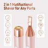 SUPRENT Facial Hair Remover for Women Face- USB-C Rechargeable Electric Facial Hair Removal- IPX7 Waterproof Wet/Dry- 2 in 1 Eyebrow Razor & face Trimmer for Peach Fuzz, Lips, Chin (Pink) view 3
