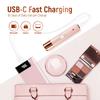 SUPRENT Facial Hair Remover for Women Face- USB-C Rechargeable Electric Facial Hair Removal- IPX7 Waterproof Wet/Dry- 2 in 1 Eyebrow Razor & face Trimmer for Peach Fuzz, Lips, Chin (Pink) view 4