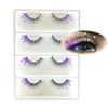 FQNing Glitter Eyelashes Sequins Moon Star Rhinestone Purple Color Lash Wispy 4 pairs for Ball, Dance, Party, Games (Purple Moon&Star) view 1