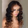 Highlight Ombre 1b/30 Blonde Colored HD Transparent Lace Front Wig Human Hair Wig For Black Women 13x6 Brazilian Loose Wave Pre Plucked With Baby Hair Natural Hairline 150% Density 22Inch view 2