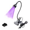 Bovmics USB 3W LED UV Ultraviolet Phone Glue Curing Lamp with Clip and US Power Adapter,UV Led Nail Dryer for Gel Nails,Portable Flexible NAI Light for Mobile Repair,Plug and Play Black view 1