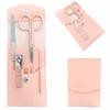 SHICEN Manicure Set, Professional Women Nail Clippers Kit 4PCS Stainless Steel Nail Cutter Care Tools Professional Grooming Kits, PU Leather Travel Case rose gold view 1