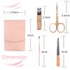 SHICEN Manicure Set, Professional Women Nail Clippers Kit 4PCS Stainless Steel Nail Cutter Care Tools Professional Grooming Kits, PU Leather Travel Case rose gold view 2