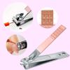 SHICEN Manicure Set, Professional Women Nail Clippers Kit 4PCS Stainless Steel Nail Cutter Care Tools Professional Grooming Kits, PU Leather Travel Case rose gold view 3
