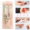 SHICEN Manicure Set, Professional Women Nail Clippers Kit 4PCS Stainless Steel Nail Cutter Care Tools Professional Grooming Kits, PU Leather Travel Case rose gold view 4
