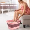 Foot Bath Collapsible Foot Soak Tub,Beinilai Collapsible Foot Bath Basin,Multifunction Plastic Basin with Handles,Foot Tub for Soaking Feet-Pink view 2