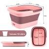 Foot Bath Collapsible Foot Soak Tub,Beinilai Collapsible Foot Bath Basin,Multifunction Plastic Basin with Handles,Foot Tub for Soaking Feet-Pink view 4