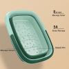 Collapsible Foot Bath Basin for Soaking Feet,Pedicure Foot Spa, Foot Tub with Handles and Massage Acupoint,Multifunction Collapsible feeting Soak Tub-Green view 3