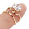 Women Finger Nail Ring Rhinestone Finger Tip Cover Opening Ring Jewelry Decorations Exquisite Fashionable Nail Art Accessory(Gold) view 1