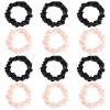 12Pcs Satin Elastic Hair Scrunchies, Silk Satin Hair Ties Elastics Ponytail Holders for Women Girls Valentine's Day Gifts (Blush,Black) view 1