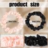 12Pcs Satin Elastic Hair Scrunchies, Silk Satin Hair Ties Elastics Ponytail Holders for Women Girls Valentine's Day Gifts (Blush,Black) view 2