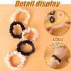 12Pcs Satin Elastic Hair Scrunchies, Silk Satin Hair Ties Elastics Ponytail Holders for Women Girls Valentine's Day Gifts (Blush,Black) view 3