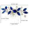 PRETTYLIFE Crystal Bride Wedding Hair Comb Silver Vine Bridal Hair Accessories Party Prom Hair Piece for Women and Girls (Royal Blue) view 4