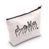 G2TUP American Sign Language Gift Love Sign Language Makeup Bag ASL Cosmetic Bag ASL Teacher Thank You Gift Deaf Community Gift Zipper Travel Bag (Love Sign Language White Bag) view 1