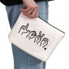 G2TUP American Sign Language Gift Love Sign Language Makeup Bag ASL Cosmetic Bag ASL Teacher Thank You Gift Deaf Community Gift Zipper Travel Bag (Love Sign Language White Bag) view 2
