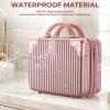 Noverlife 14 Inch Portable Makeup Travel Case Hand Luggage, Pressure-proof ABS Carrying Makeup Case Suitcase with Elastic Band, Small Hard Shell Cosmetic Case for Travel Camping Women Girl - Rose Gold view 3