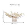 Latious Wedding Pearl Hair Comb Gold Rhinestone Bridal Hair Clips Crystal Hair Pieces Accessories for Women and Brides (T- Gold) view 3