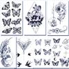 Tazimi Semi Permanent Temporary Tattoos for Women Girls - Large Long Lasting Temporary Butterfly Flower Lion Swallow Tattoos,Lasts 1-2 Weeks Waterproof Realistic Fake Tattoos view 2
