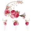 minkissy Fabric Alloy Bridal Hairpin Flower Hairpin for Brides Elegant Bridal Accessories Ideal for Parties view 1