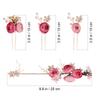 minkissy Fabric Alloy Bridal Hairpin Flower Hairpin for Brides Elegant Bridal Accessories Ideal for Parties view 2