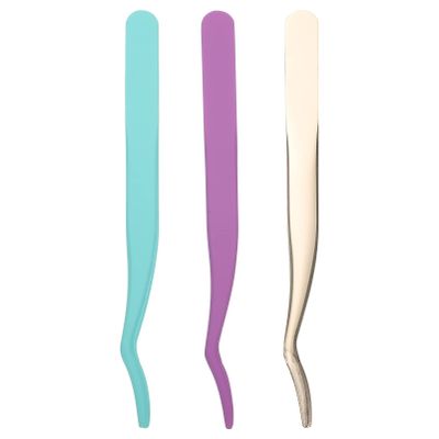 Beavorty 3pcs Eyelash Tweezers Eyelash Applicator Tool for False Lashes Application Beauty Salons and Personal Care