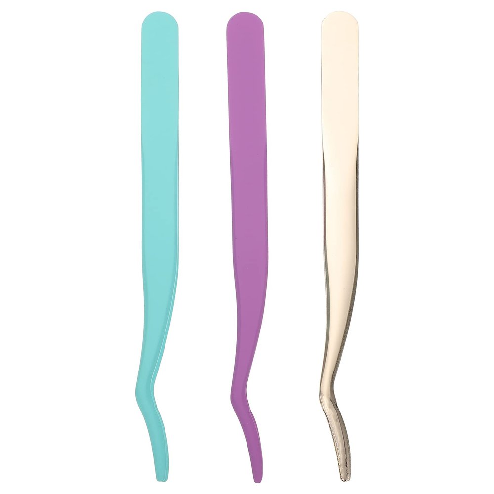 Beavorty 3pcs Eyelash Tweezers Eyelash Applicator Tool for False Lashes Application Beauty Salons and Personal Care