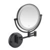 BhjKL Makeup Mirror Wall Mounted with Lights, 8 Inch LED Makeup Mirror 10x Magnification, Vanity Mirror 360 Swivel Extendable, Suitable for Bedroom or Bathroom (Elegant Black Plug PoweredX10) view 1