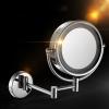BhjKL Wall Mounted Makeup Mirror, Vanity Mirrors LED Lighted Magnification 360 Degree Rotation Double Sided for Bathroom or Bedroom (Brushed Nickel 10X) view 2