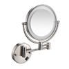 BhjKL LED Lighted Makeup Mirror Wall Mounted, Cosmetic Mirror Double Sided 360 Extendable Arm Mirror, 8 Inch Round, for Bathroom or Bedroom (Nickel hardwire 3X) view 1