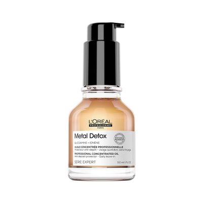 L'Oral Professionnel Paris Metal Detox Leave-In Oil - Detoxifies, Prevents Damage and Prolongs Hair Color With Shine, For All Hair Types