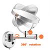 BhjKL LED Lighted Makeup Mirror Wall Mounted, Cosmetic Mirror Double Sided 360 Extendable Arm Mirror, 8 Inch Round, for Bathroom or Bedroom (Antique Copper Plug in 3X) view 4